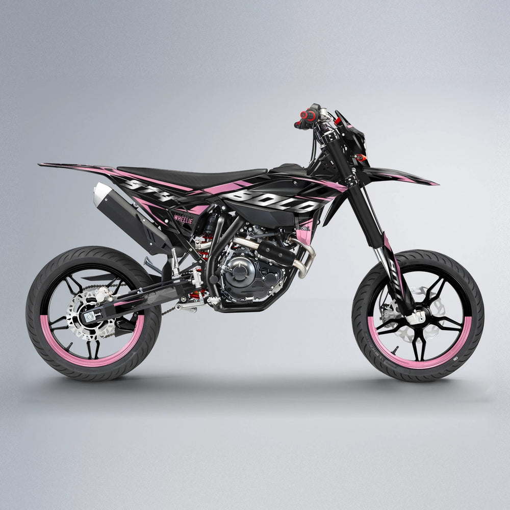 LUSIO Beta supermoto graphics kit in Sakura Pink