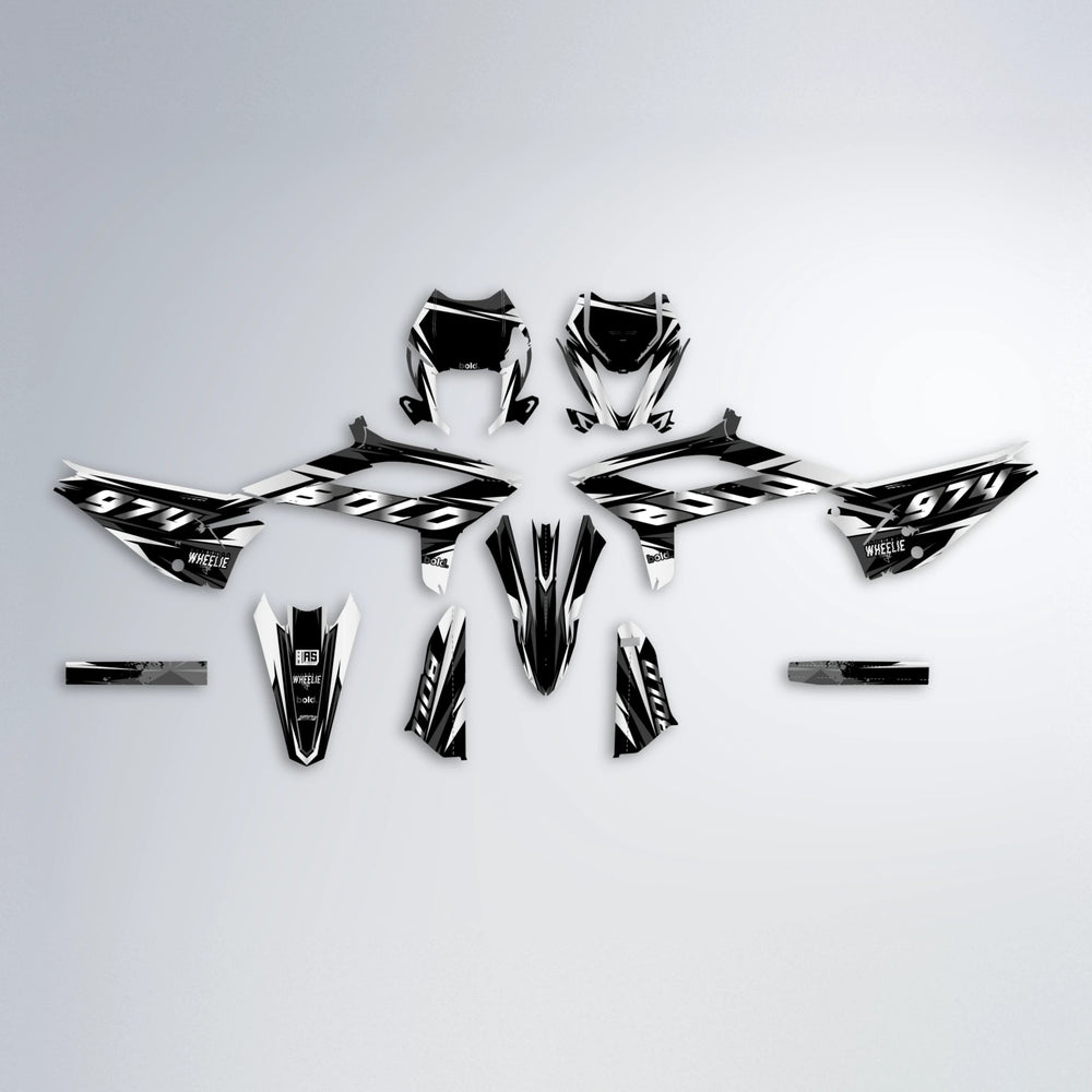 LUSIO Beta graphics kit parts layout in White