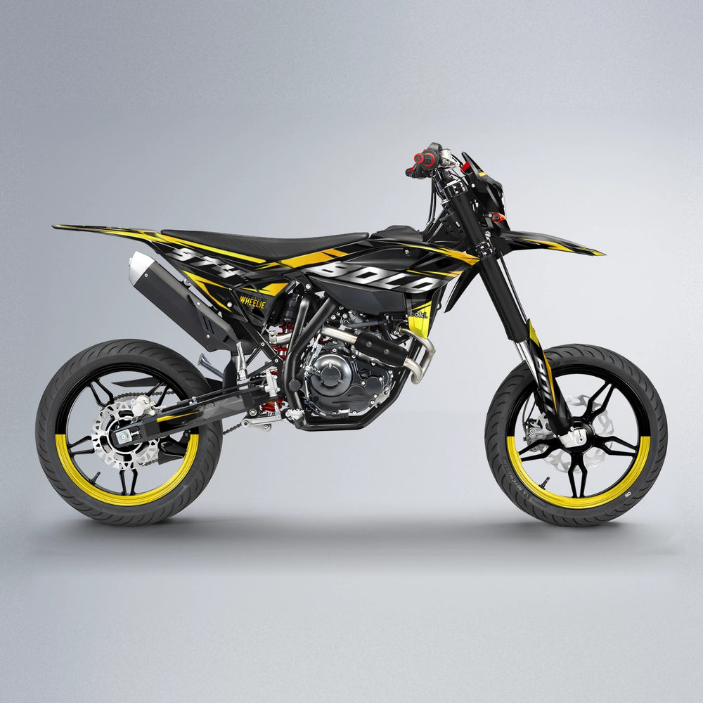 LUSIO Beta supermoto graphics kit in Yellow