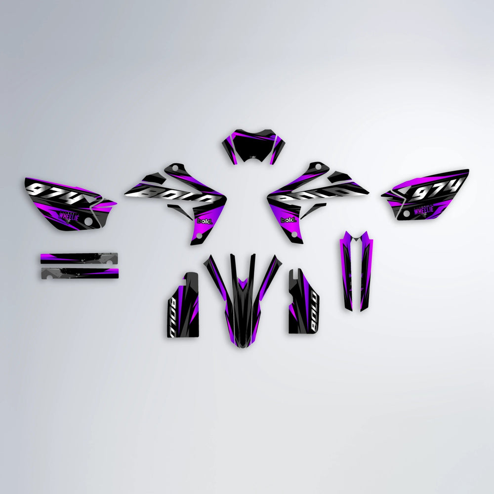 LUSIO Rieju MRT graphics kit parts layout in Custom Colour
