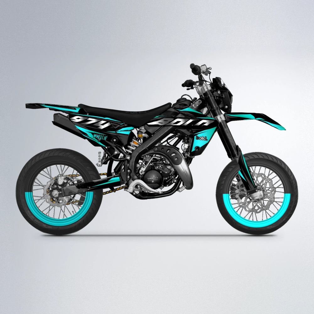 LUSIO Rieju MRT supermoto graphics kit in Teal
