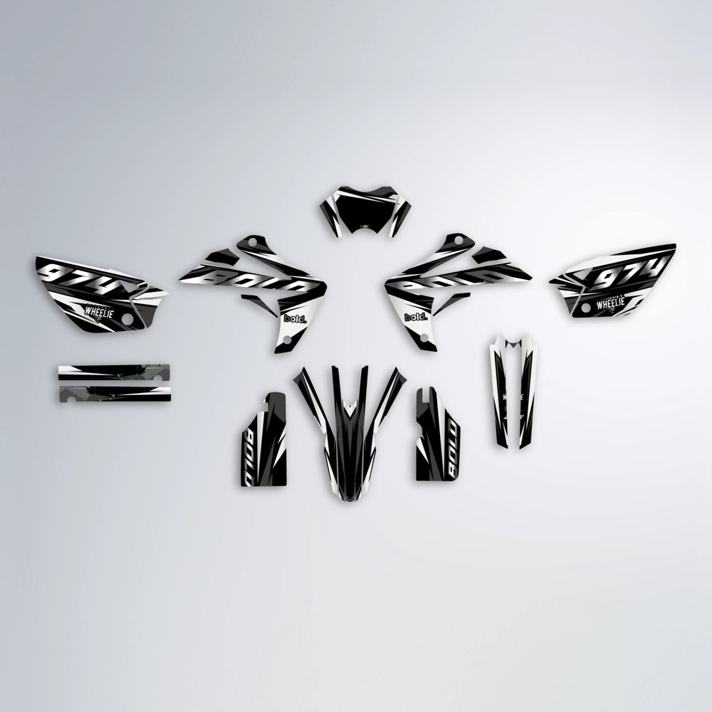 LUSIO Rieju MRT graphics kit parts layout in White