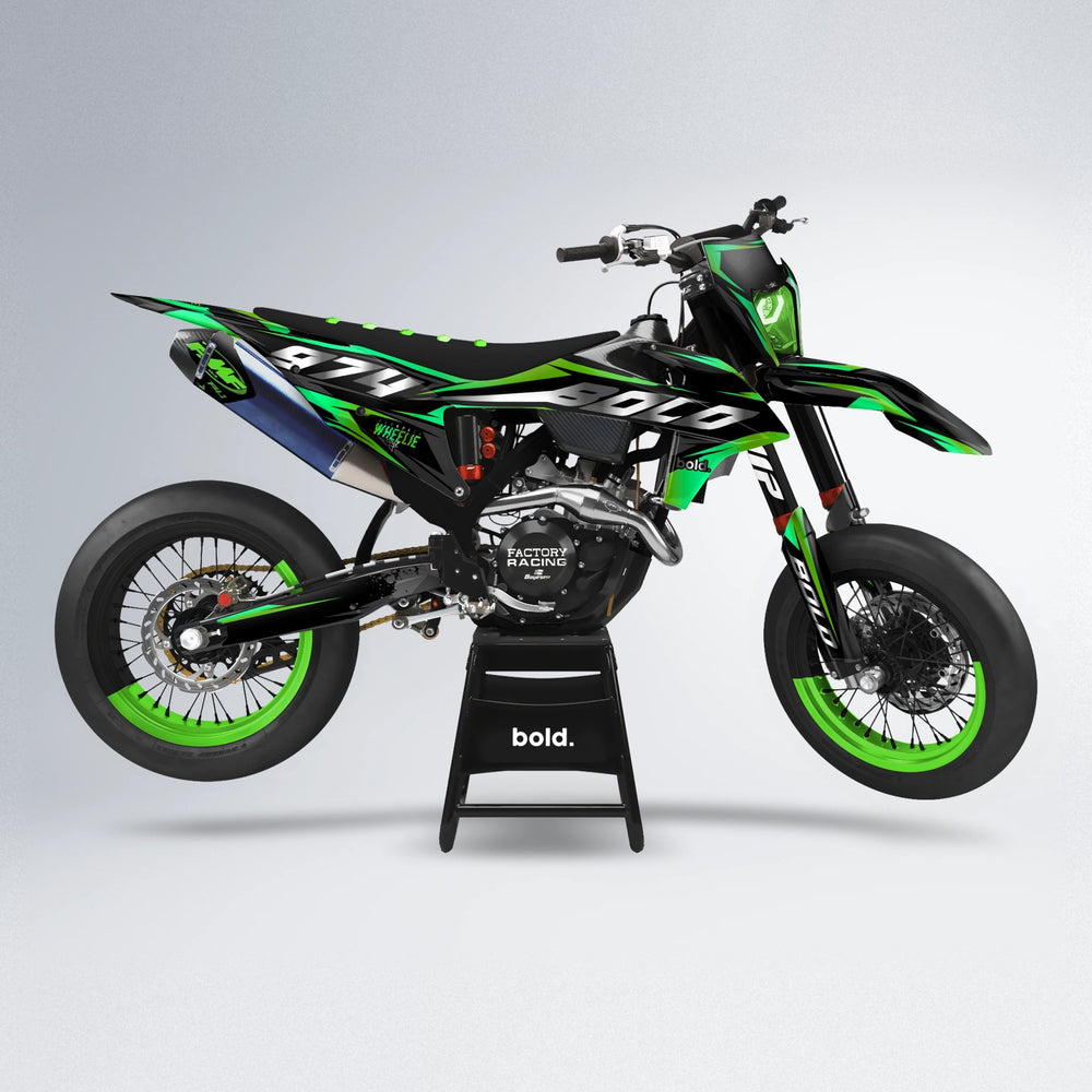 LUSIO supermoto graphics kit in Green