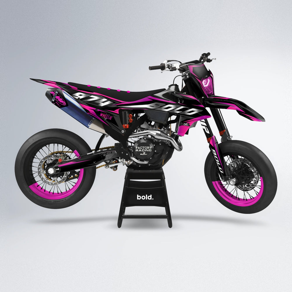 LUSIO supermoto graphics kit in Pink
