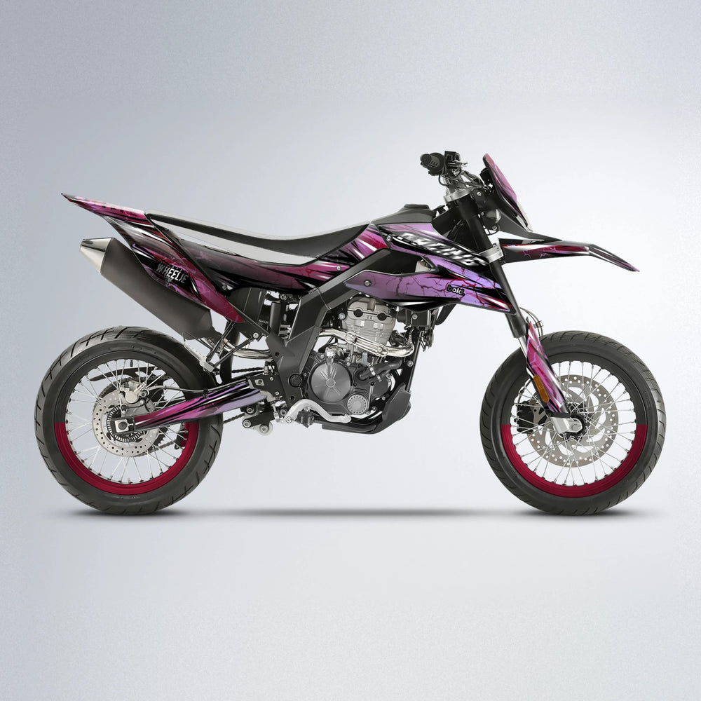 MADNESS Aprilia SX 125 supermoto graphics kit in Black & Red