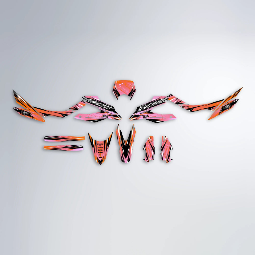 MADNESS Aprilia SX 125 graphics kit parts layout in Orange