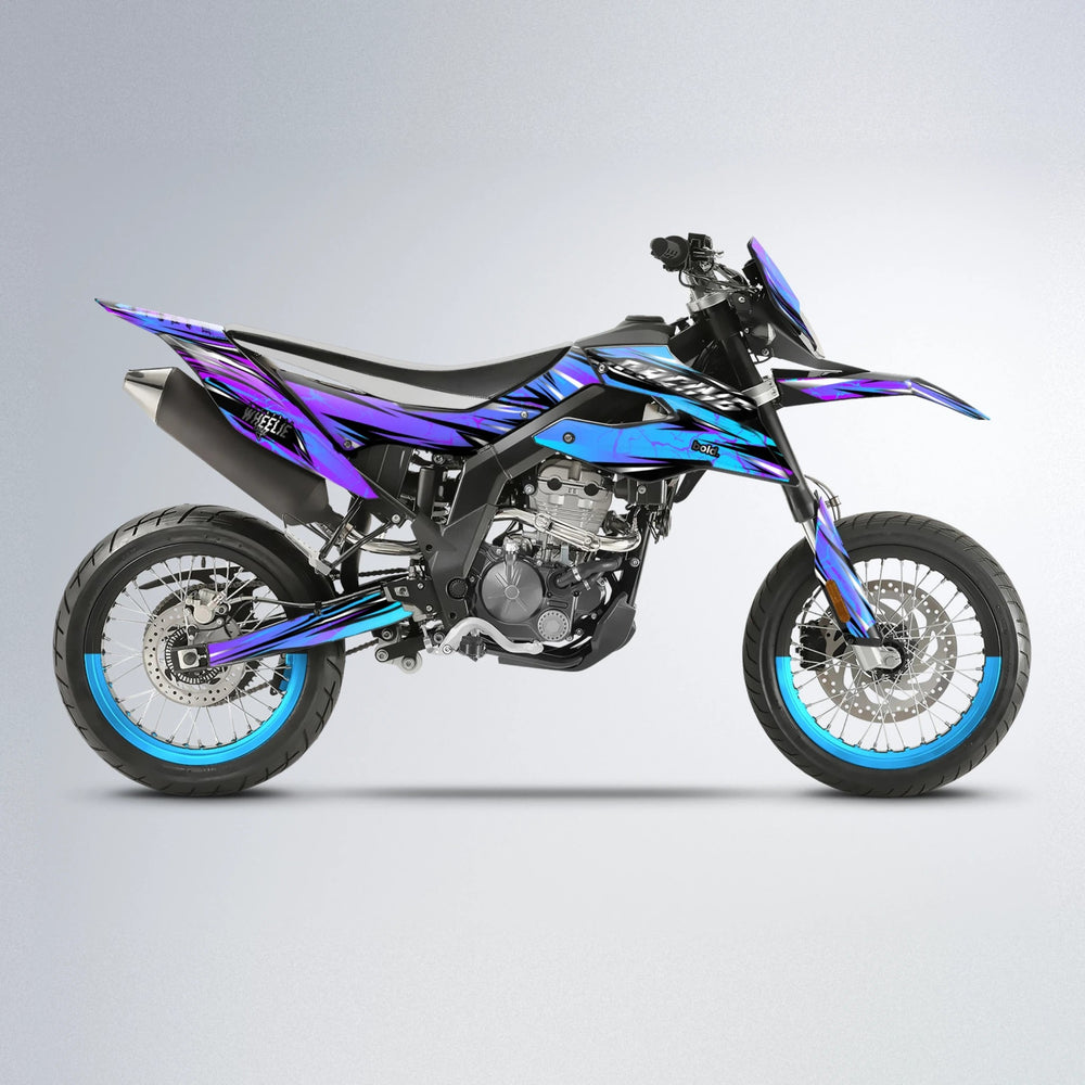 MADNESS Aprilia SX 125 supermoto graphics kit in Purple