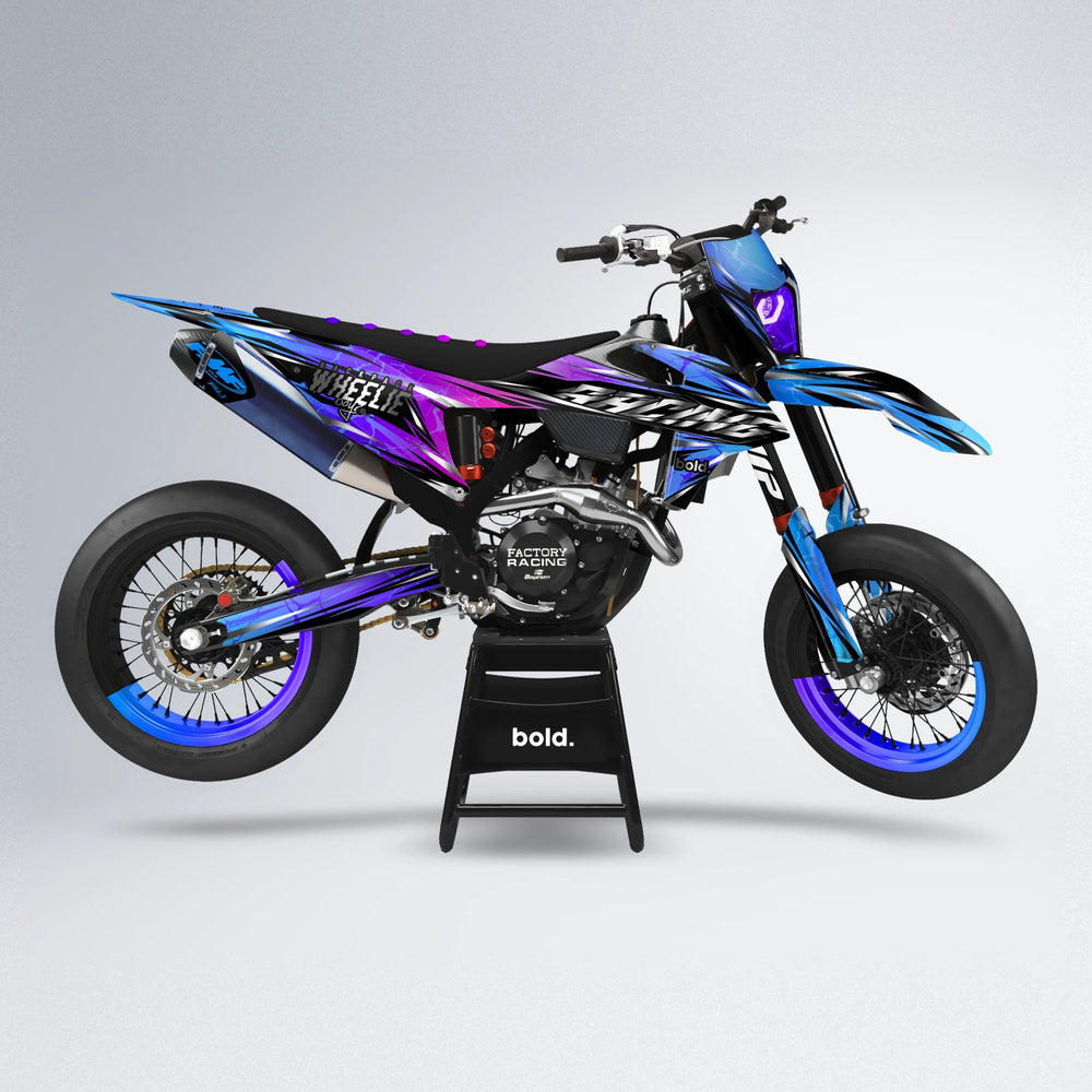 MADNESS supermoto graphics kit in Blue Purple Fade