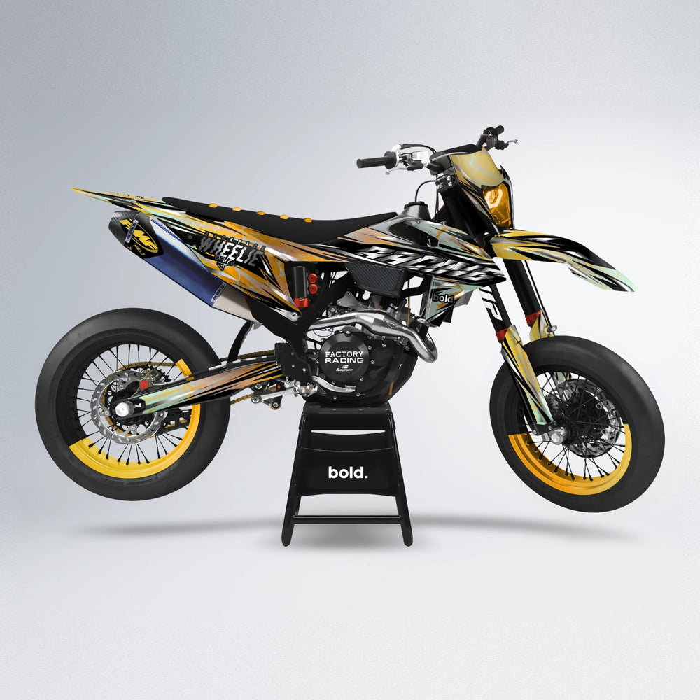 MADNESS supermoto graphics kit in Gold Chrome