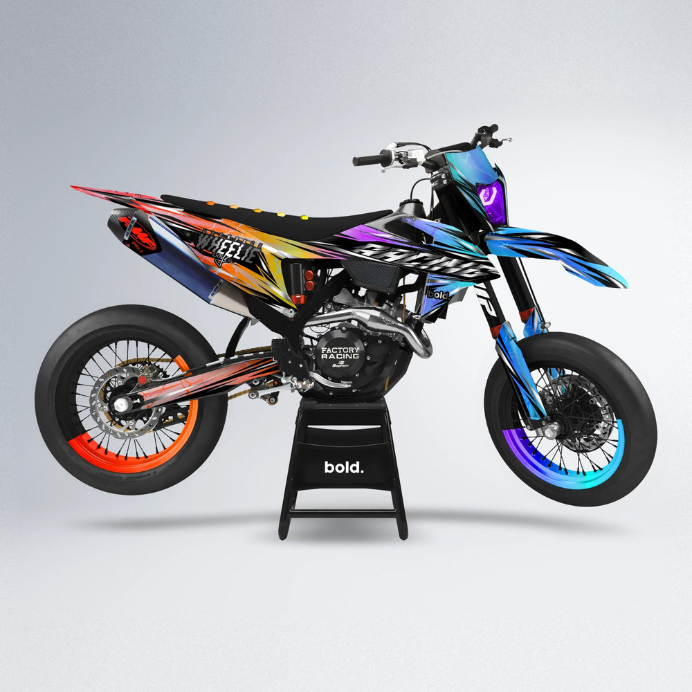 MADNESS supermoto graphics kit in Sunset Fade