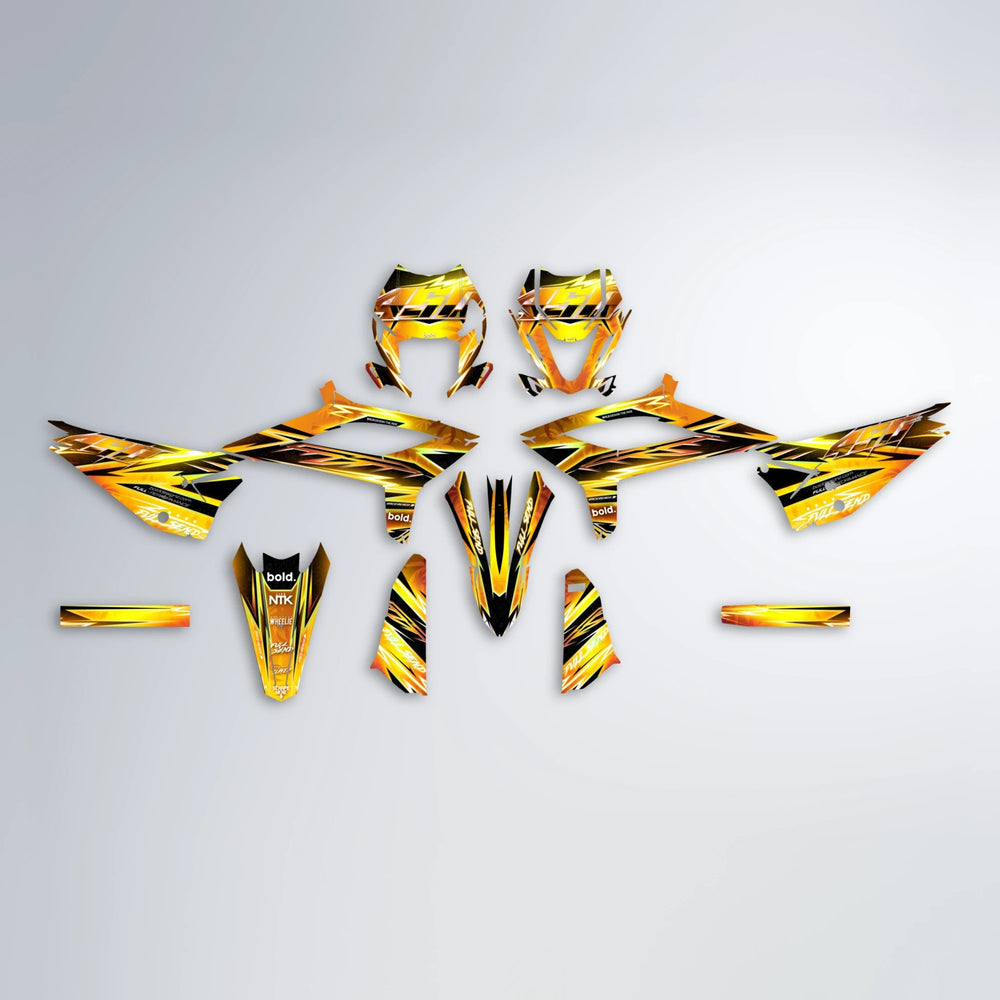 MATRIX Beta graphics kit parts layout in Orange & Yellow