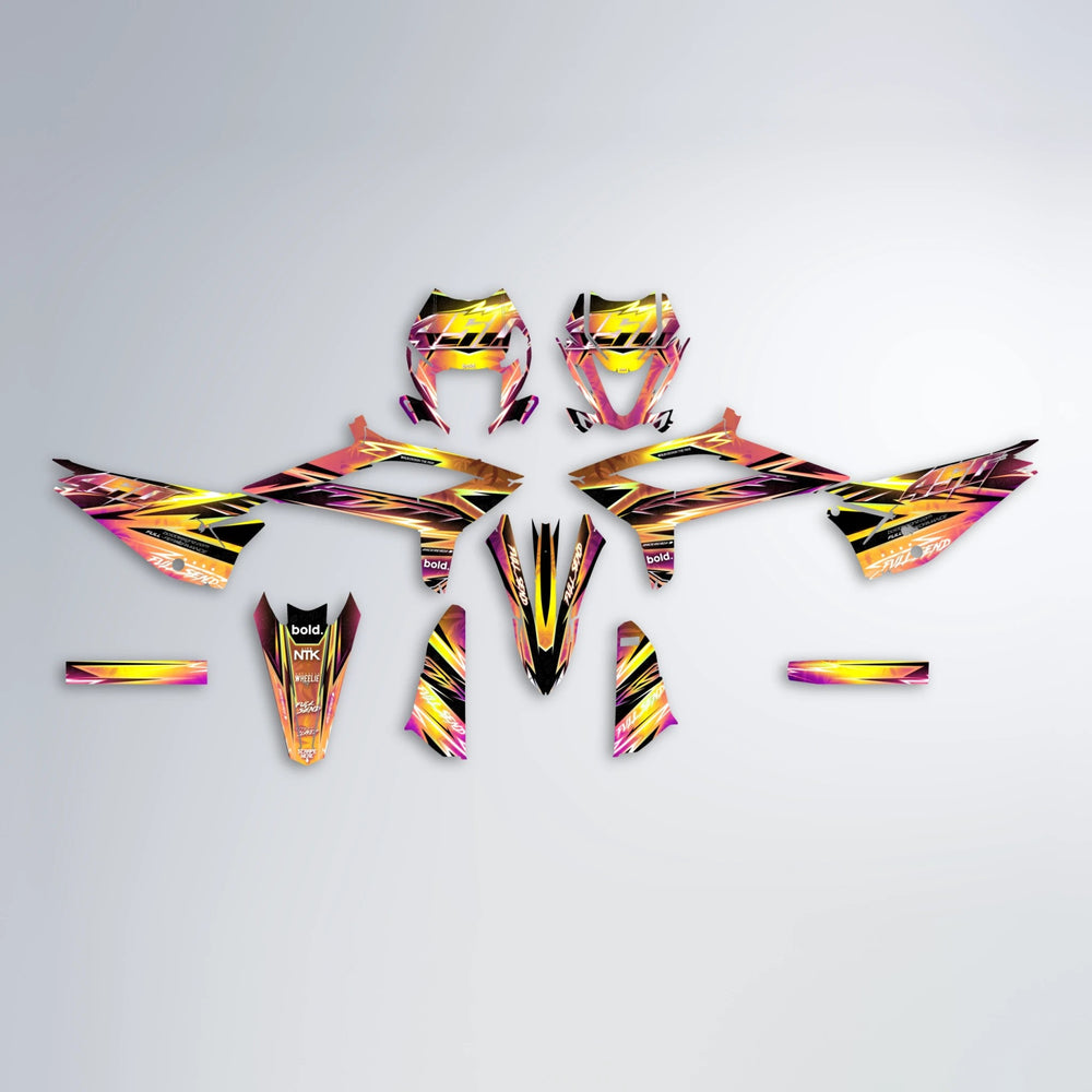 MATRIX Beta graphics kit parts layout in Pink & Yellow