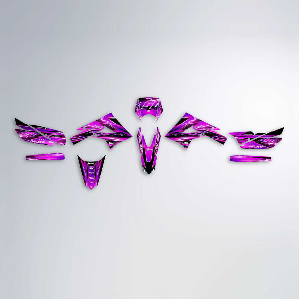 MATRIX Derbi Senda graphics kit parts layout in Custom Colour