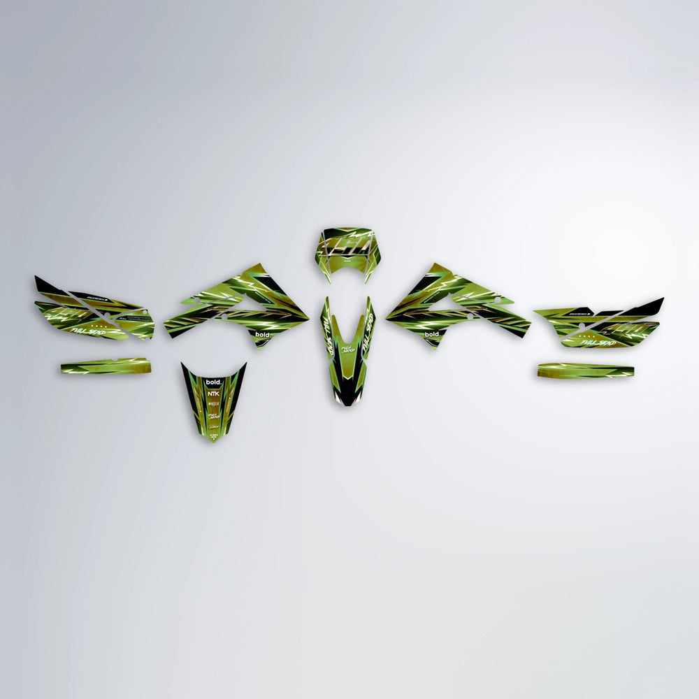 MATRIX Derbi Senda graphics kit parts layout in Olive