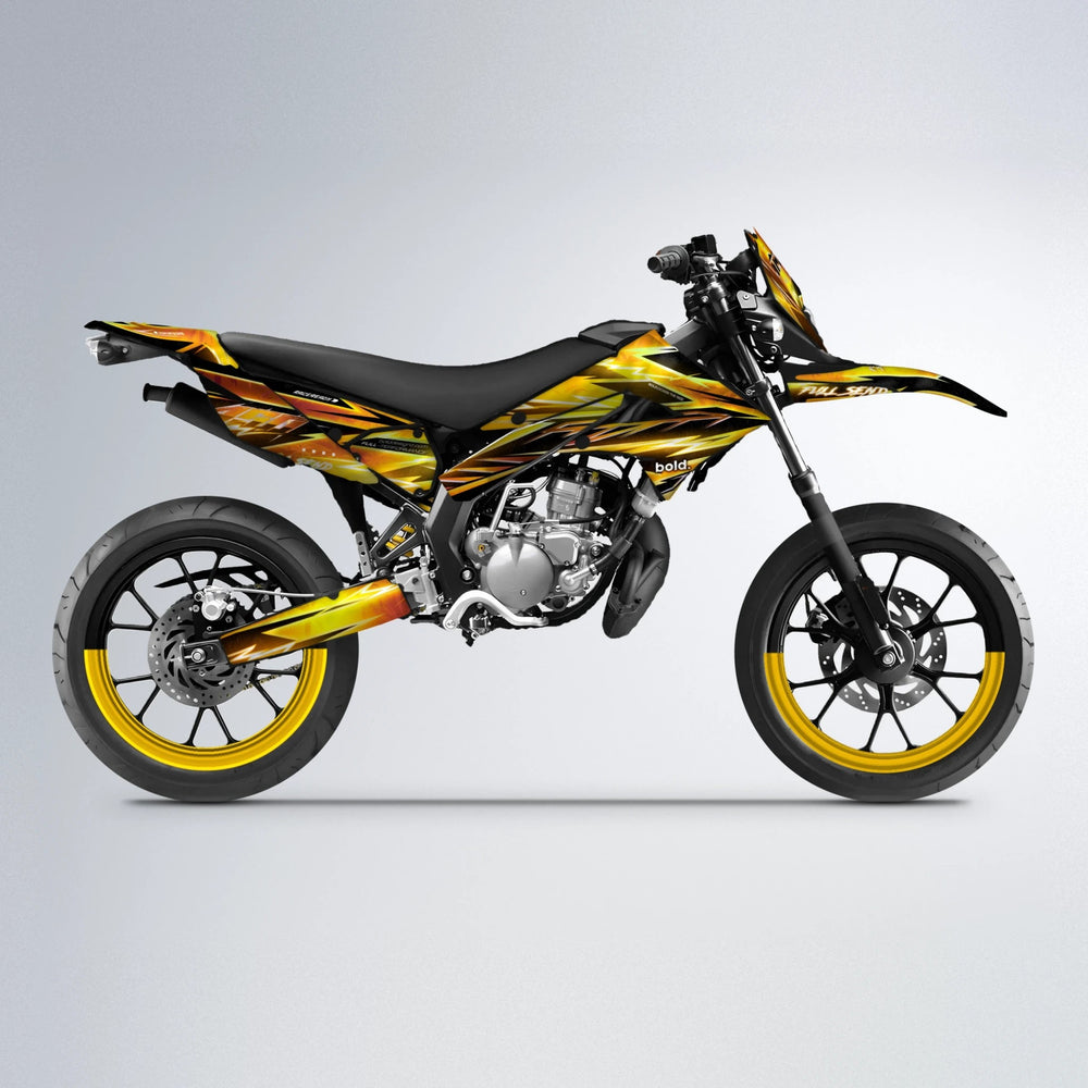 MATRIX Derbi Senda supermoto graphics kit in Orange & Yellow