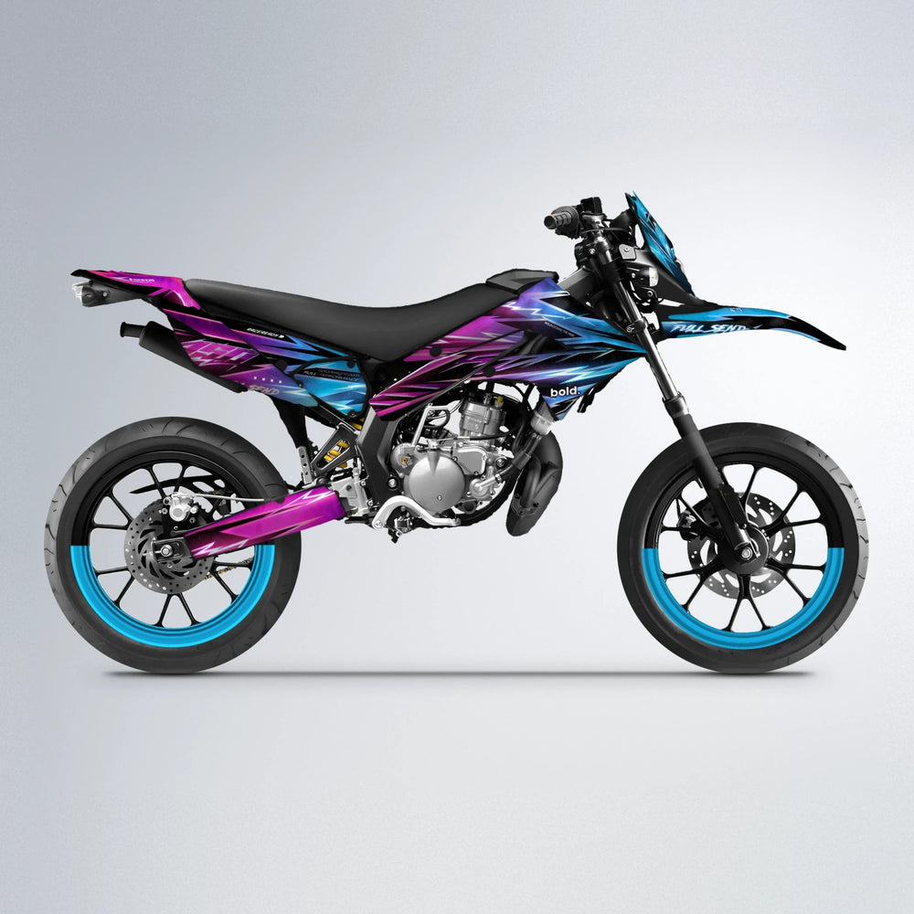 MATRIX Derbi Senda supermoto graphics kit in Pink & Light Blue