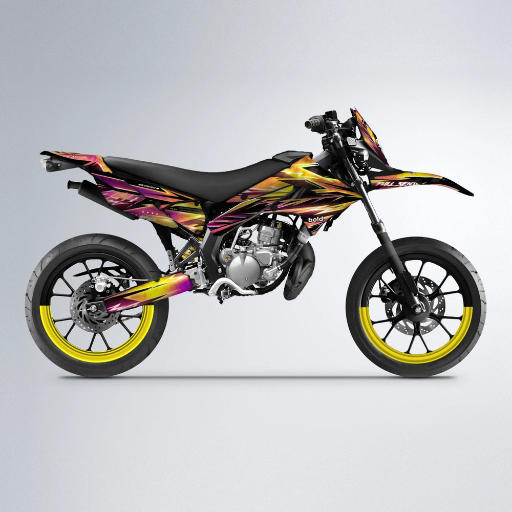 MATRIX Derbi Senda supermoto graphics kit in Pink & Yellow