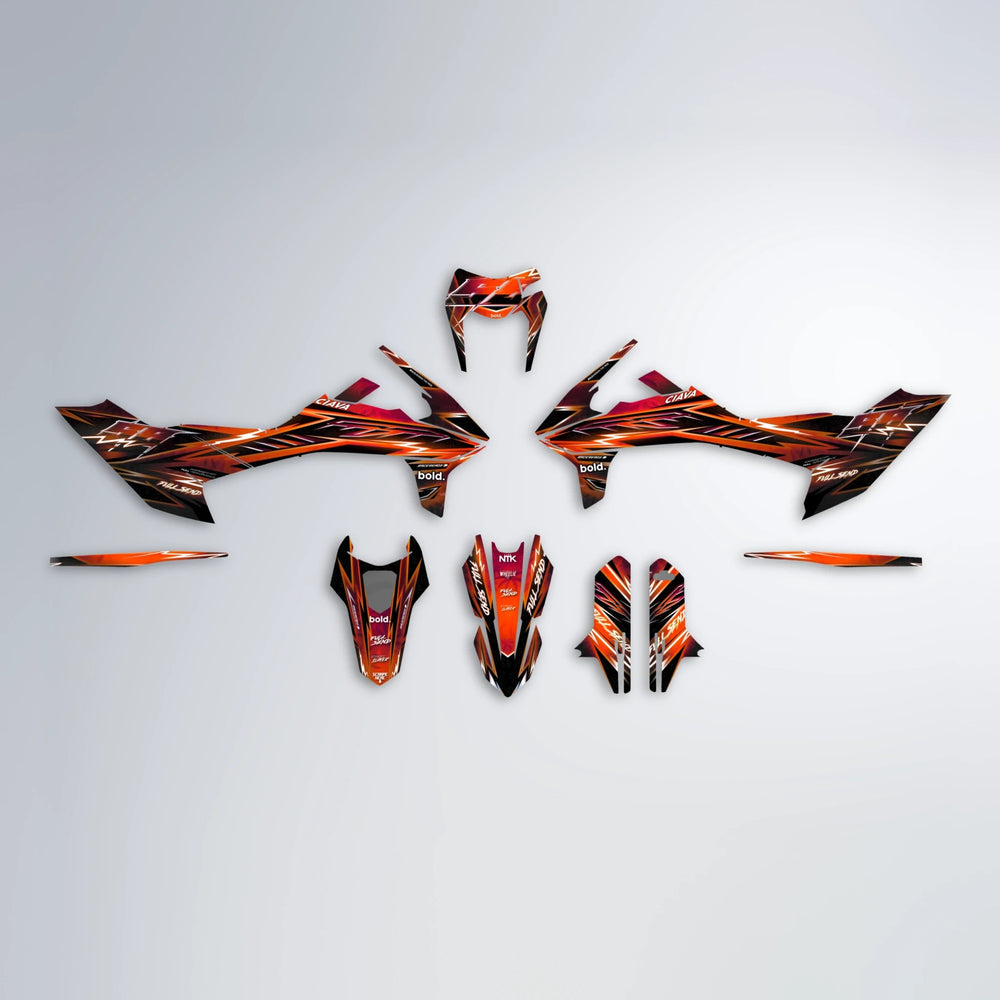 MATRIX KTM SMC 690 graphics kit parts layout in Black & Red