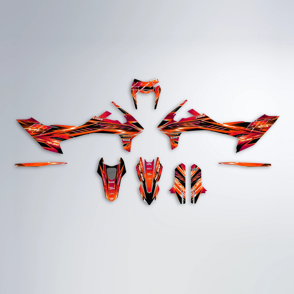 MATRIX KTM SMC 690 graphics kit parts layout in Red