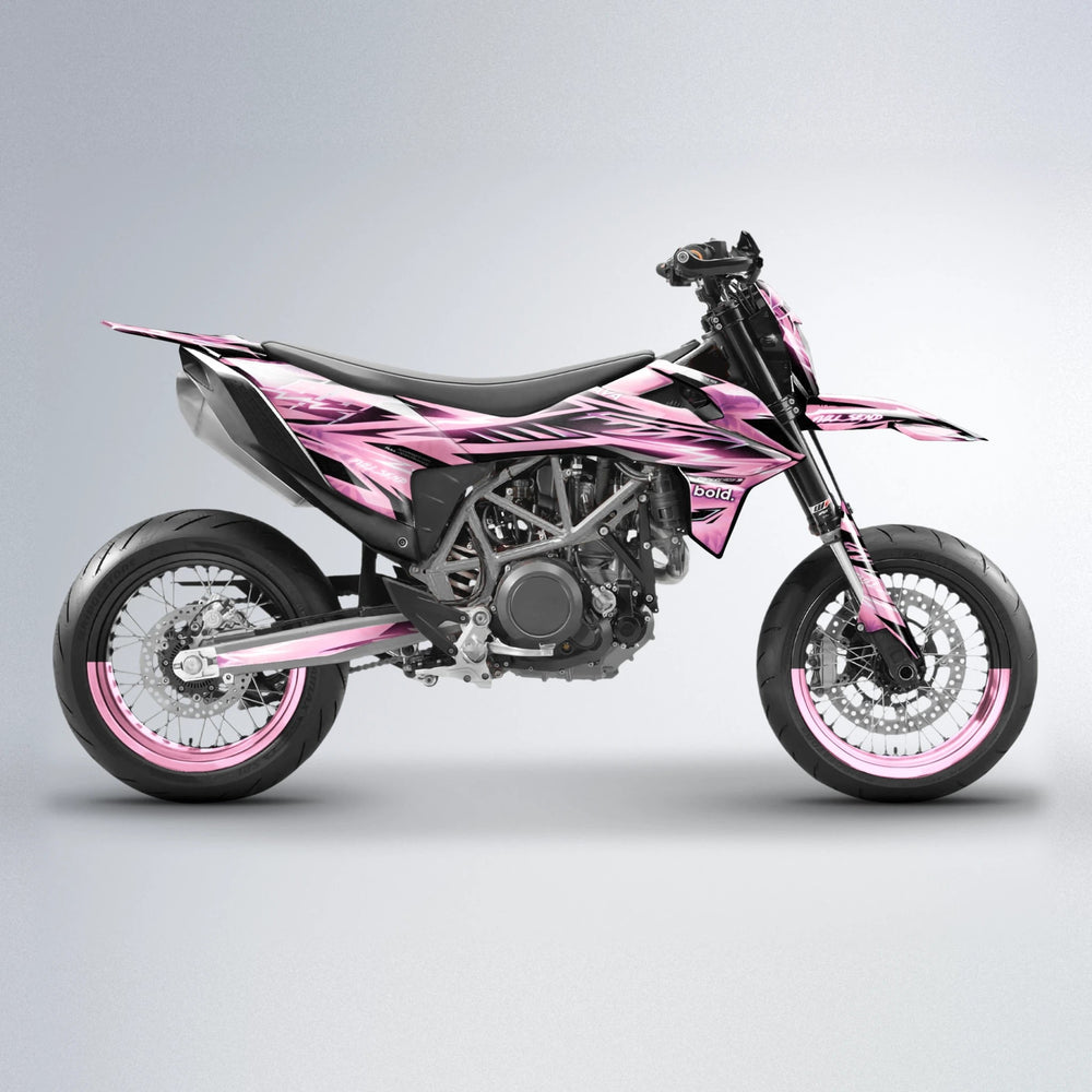MATRIX KTM SMC 690 supermoto graphics kit in Sakura Pink