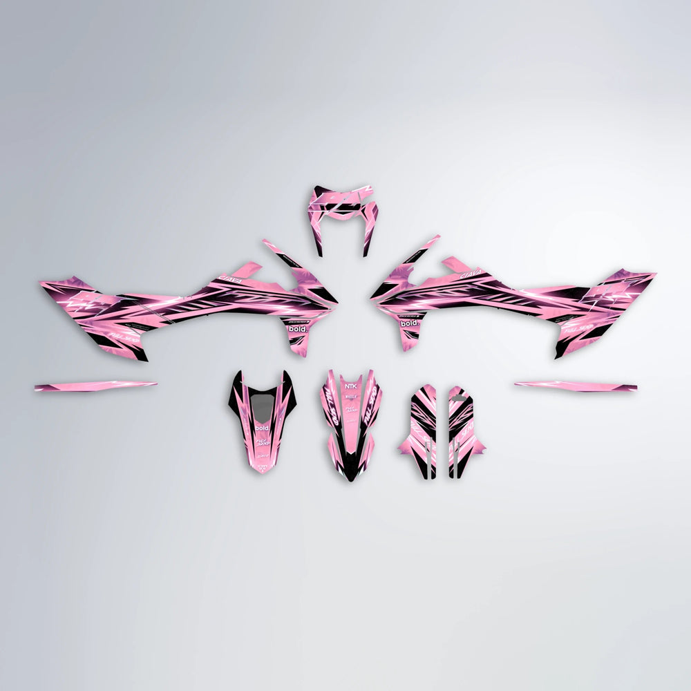 MATRIX KTM SMC 690 graphics kit parts layout in Sakura Pink