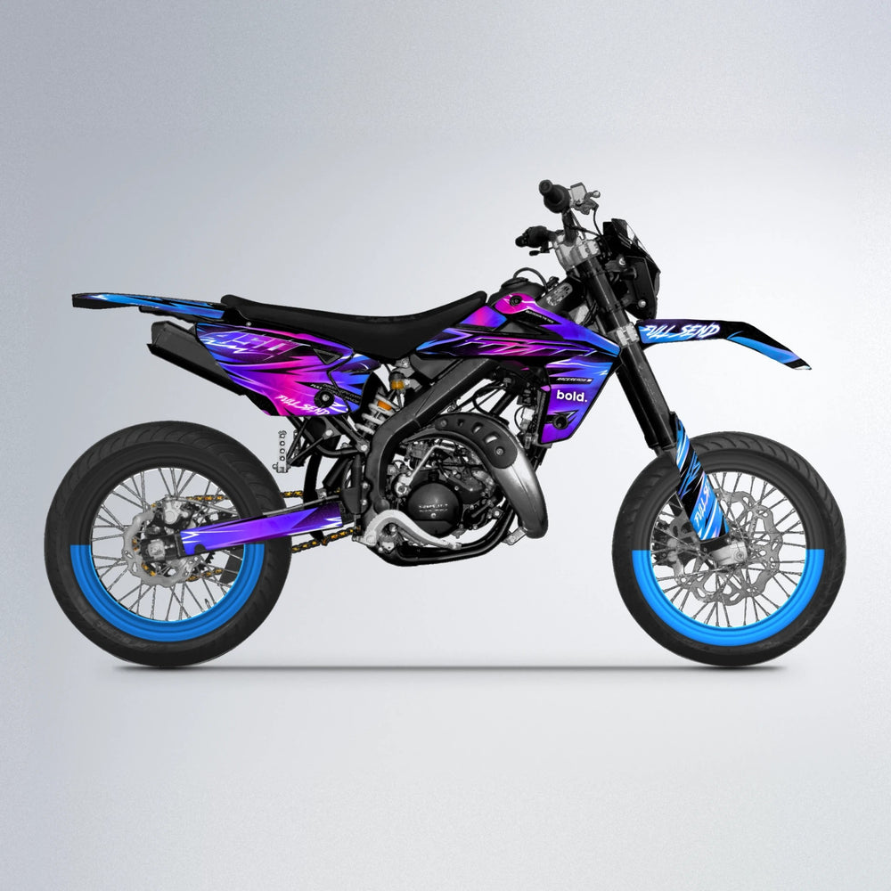 MATRIX Rieju MRT supermoto graphics kit in Blue Purple Fade