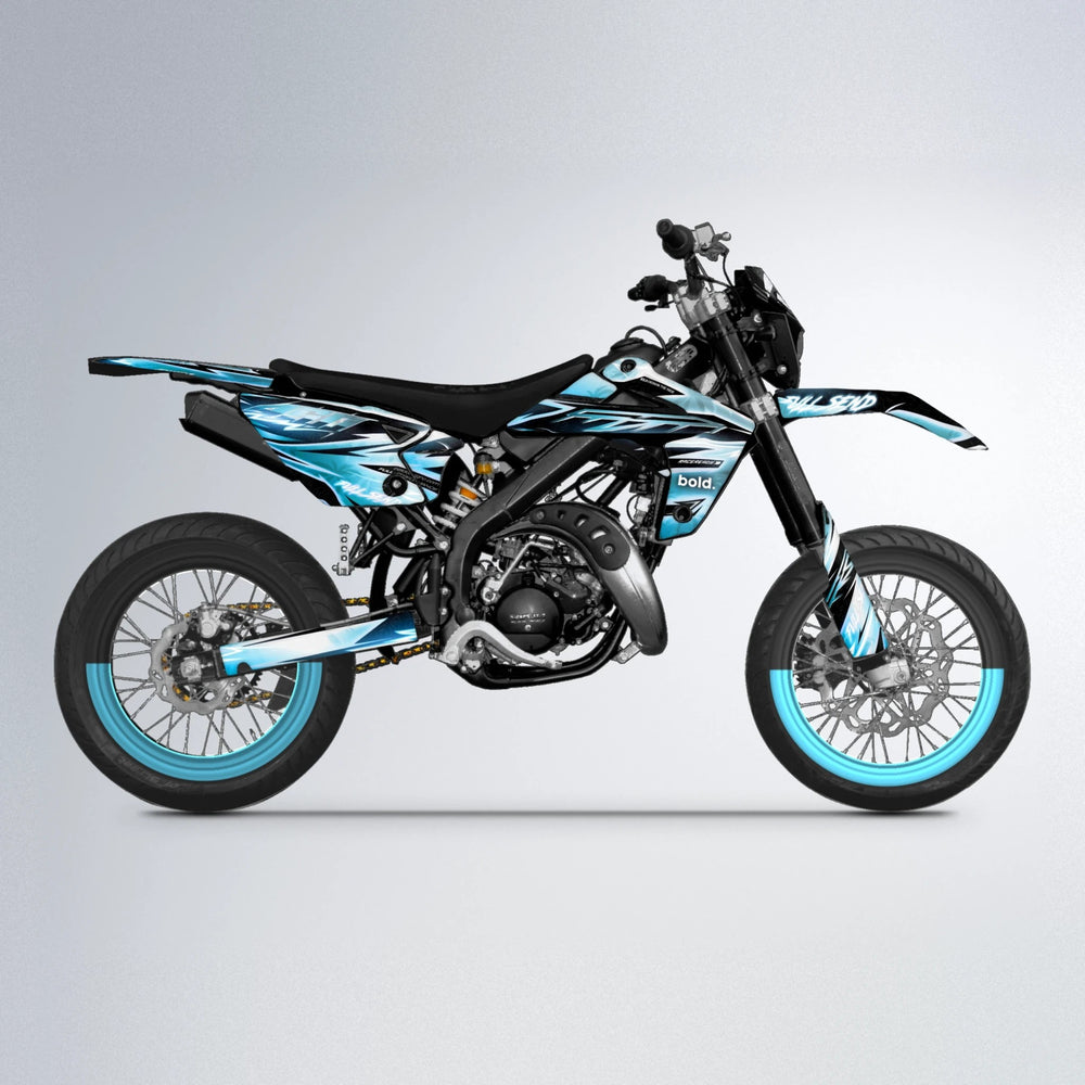 MATRIX Rieju MRT supermoto graphics kit in Light Blue & White