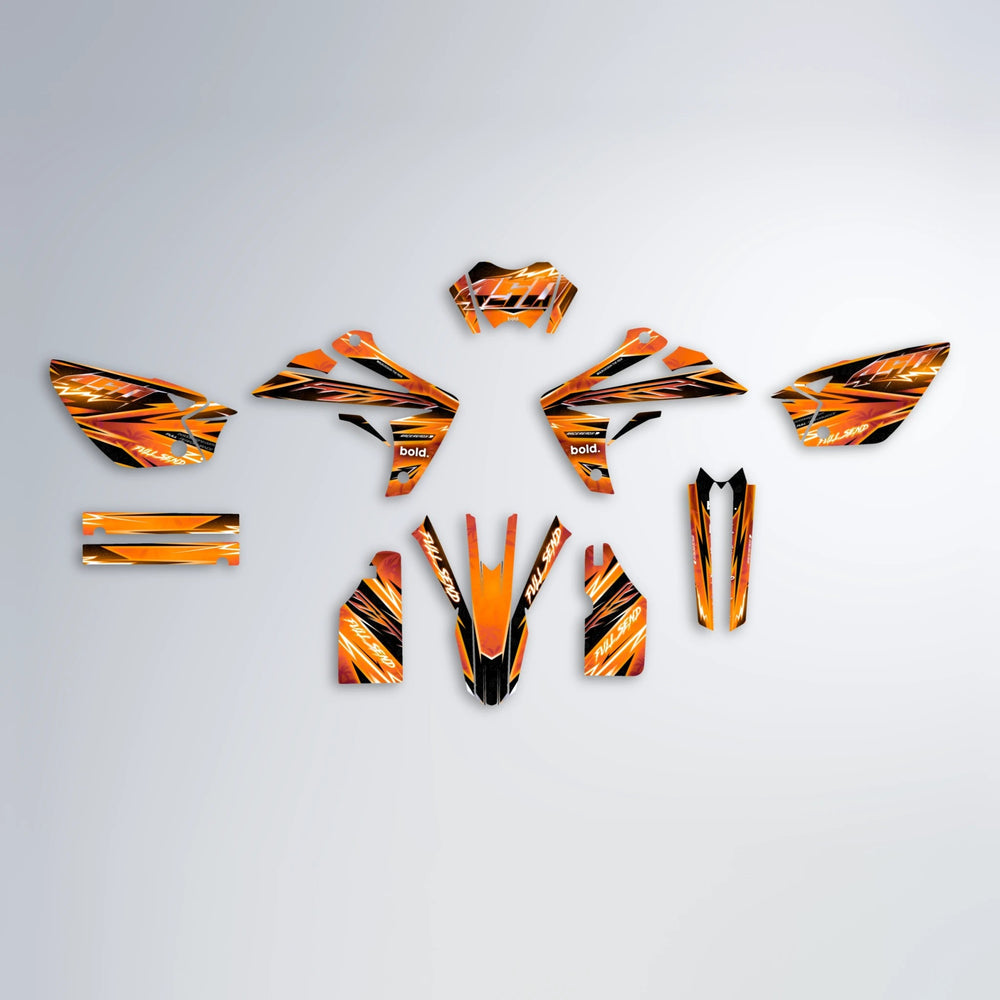 MATRIX Rieju MRT graphics kit parts layout in Orange