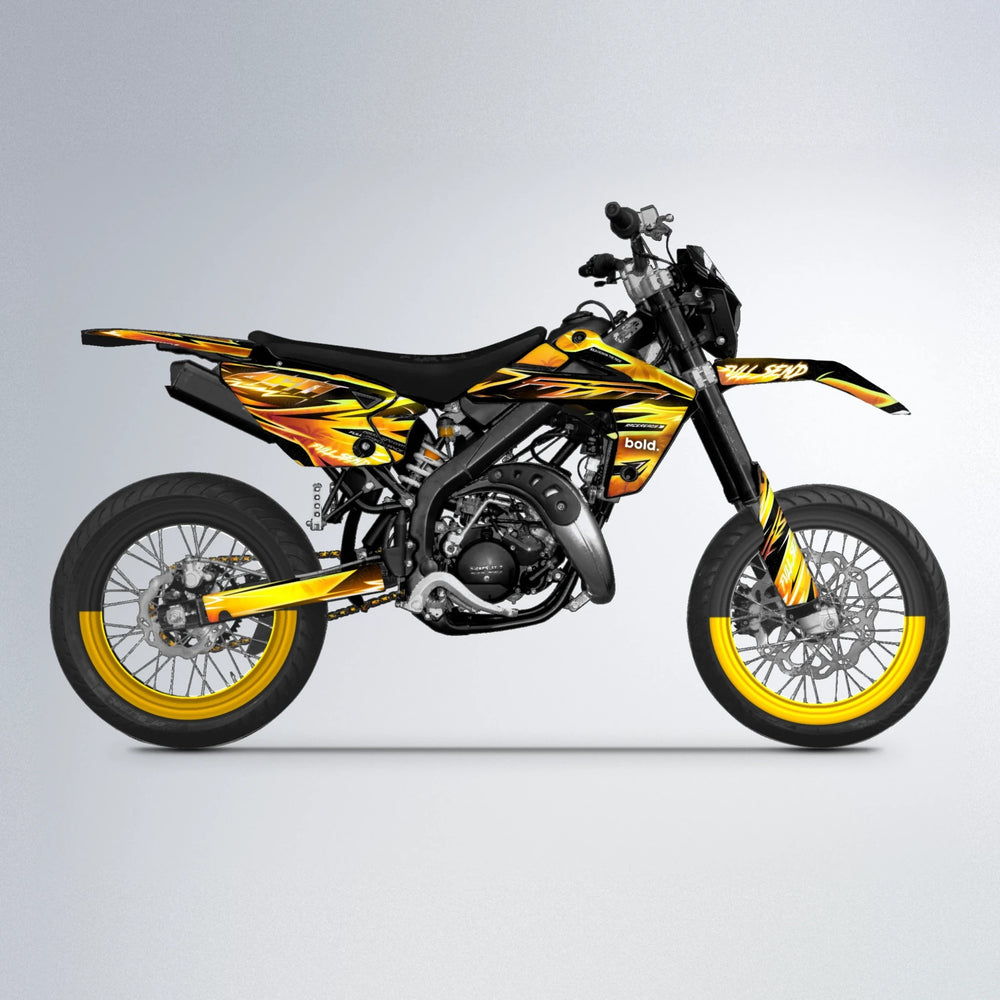 MATRIX Rieju MRT supermoto graphics kit in Orange & Yellow