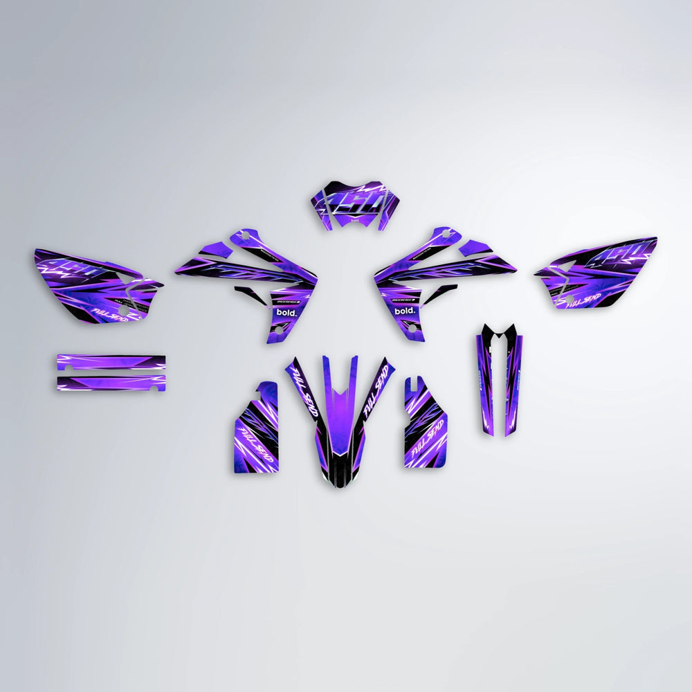 MATRIX Rieju MRT graphics kit parts layout in Purple