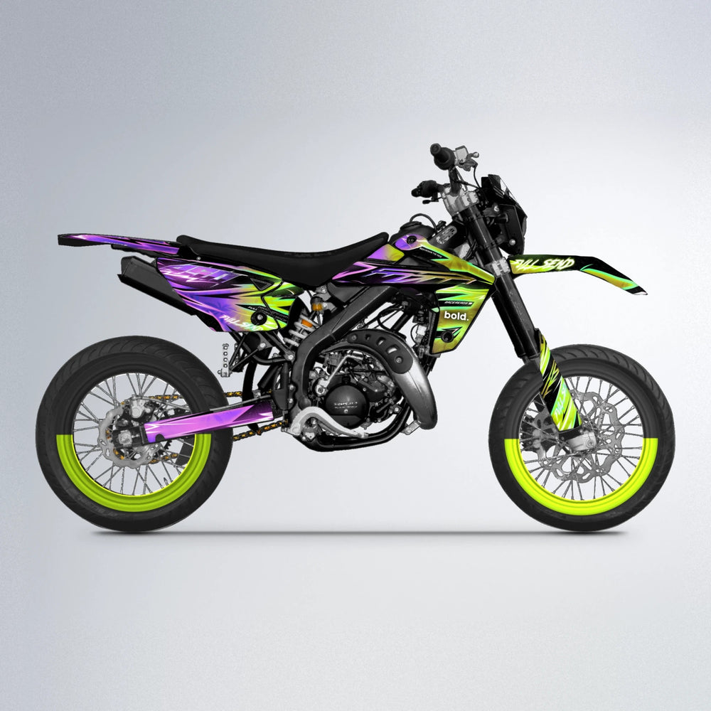 MATRIX Rieju MRT supermoto graphics kit in Purple & Yellow