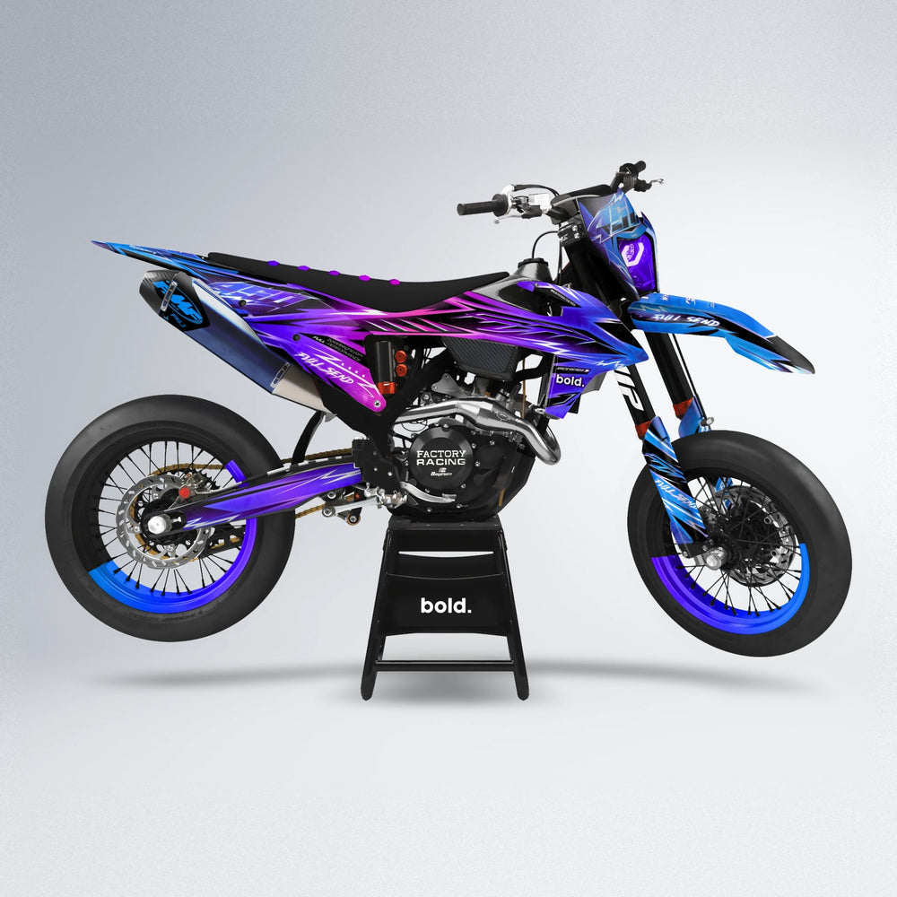 MATRIX supermoto graphics kit in Blue Purple Fade