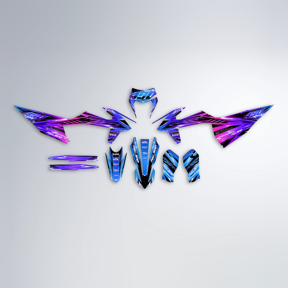 MATRIX graphics kit parts layout in Blue Purple Fade