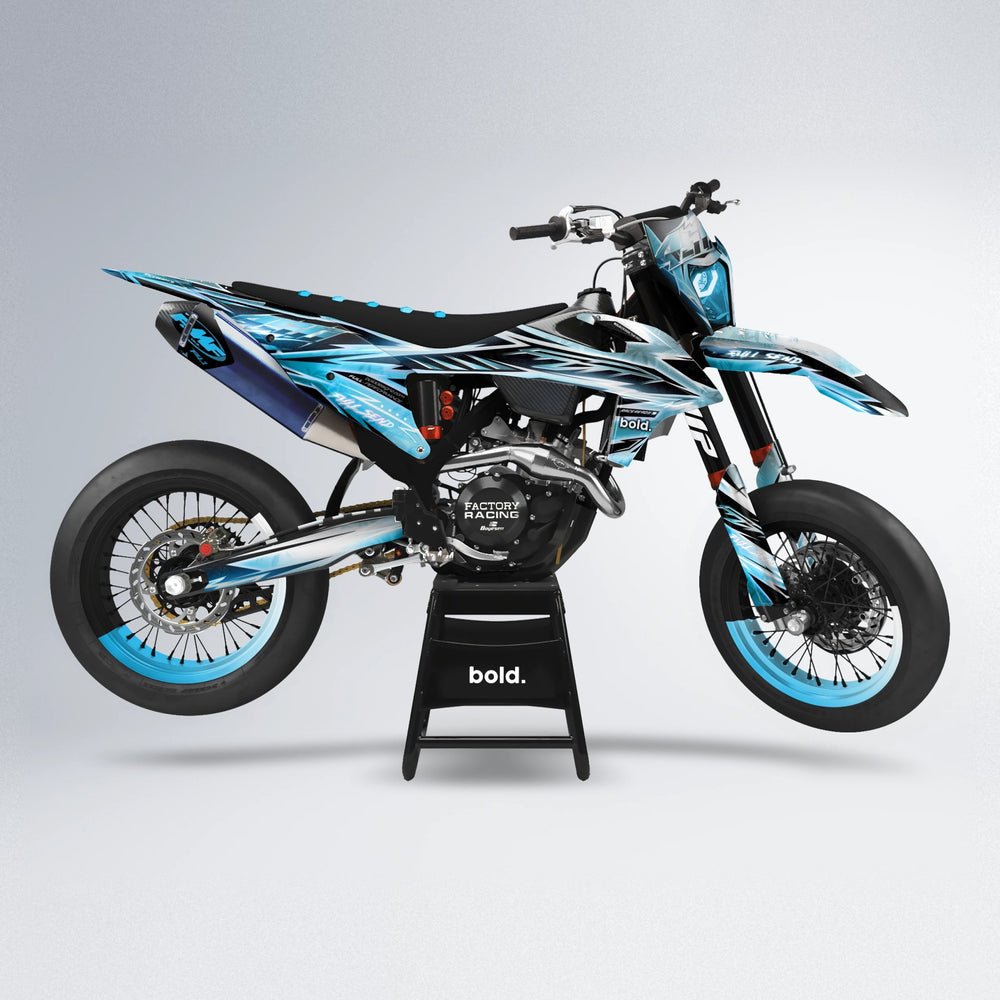 MATRIX supermoto graphics kit in Light Blue & White