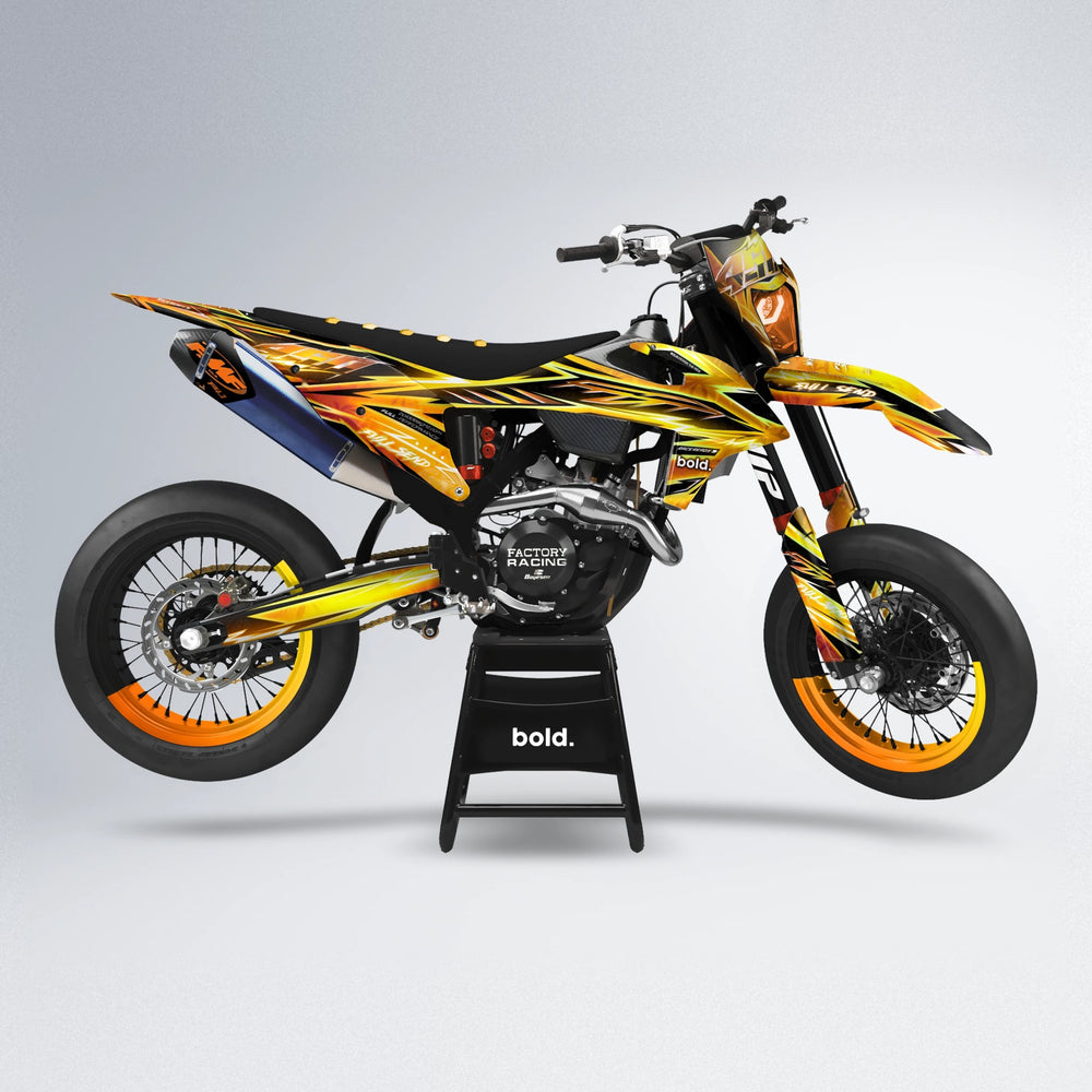 MATRIX supermoto graphics kit in Orange & Yellow