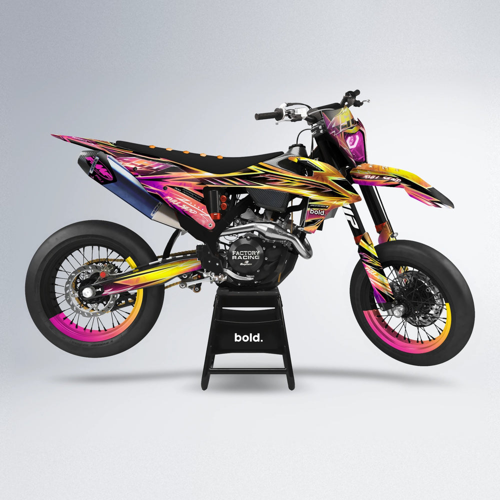 MATRIX supermoto graphics kit in Pink & Yellow
