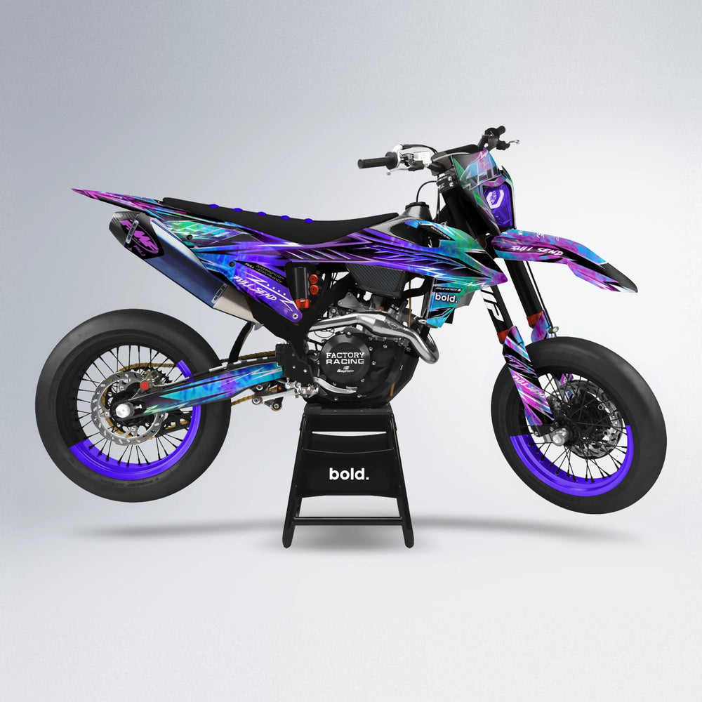 MATRIX supermoto graphics kit in Purple Holo