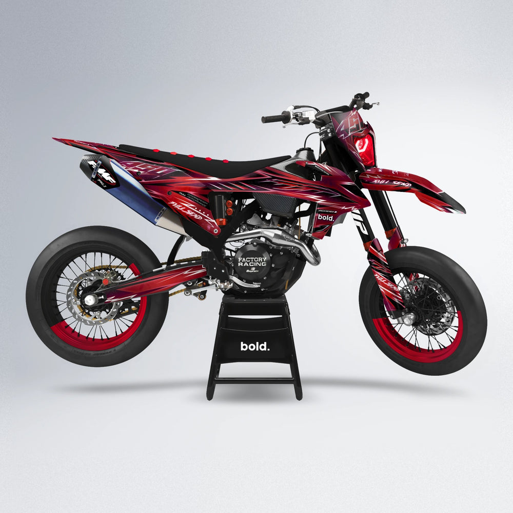 MATRIX supermoto graphics kit in Red Chrome
