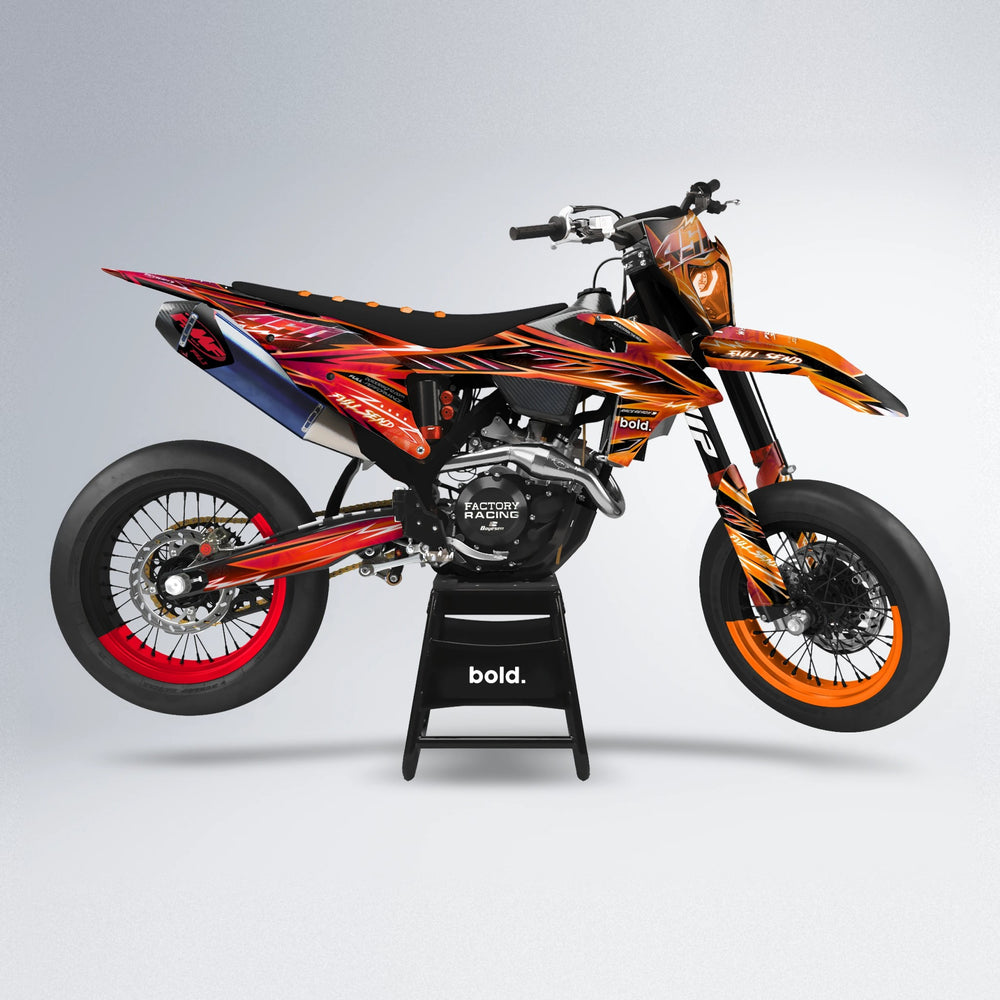 MATRIX supermoto graphics kit in Red & Orange