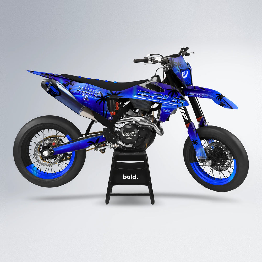 MCFLY supermoto graphics kit in Blue Chrome