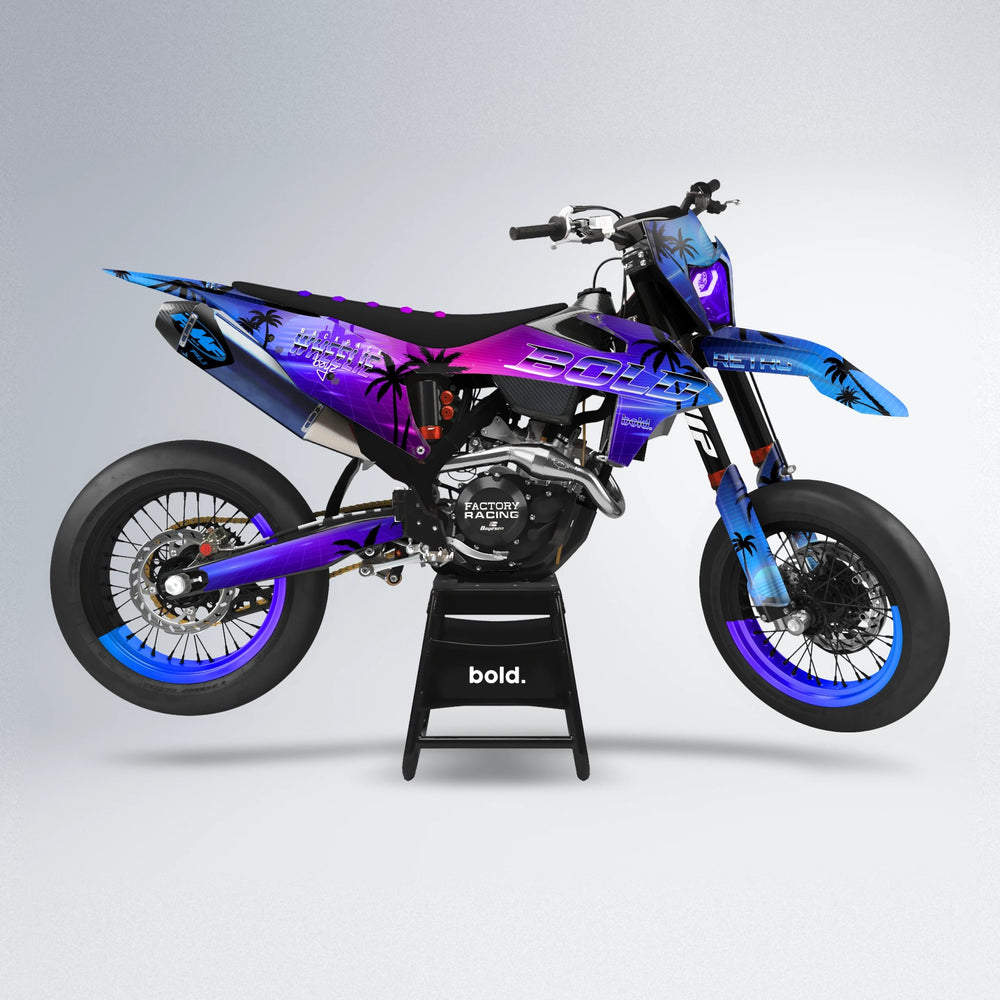 MCFLY supermoto graphics kit in Blue Purple Fade