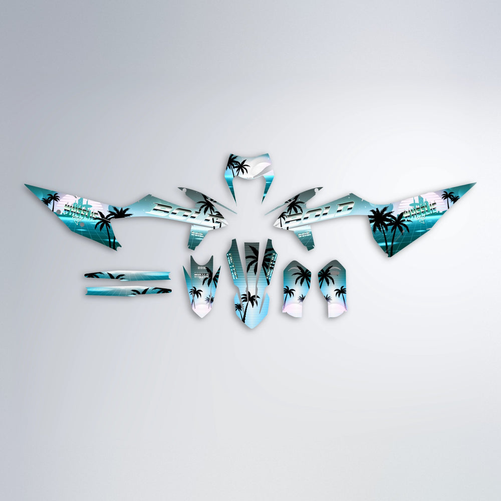 MCFLY graphics kit parts layout in Light Blue & White