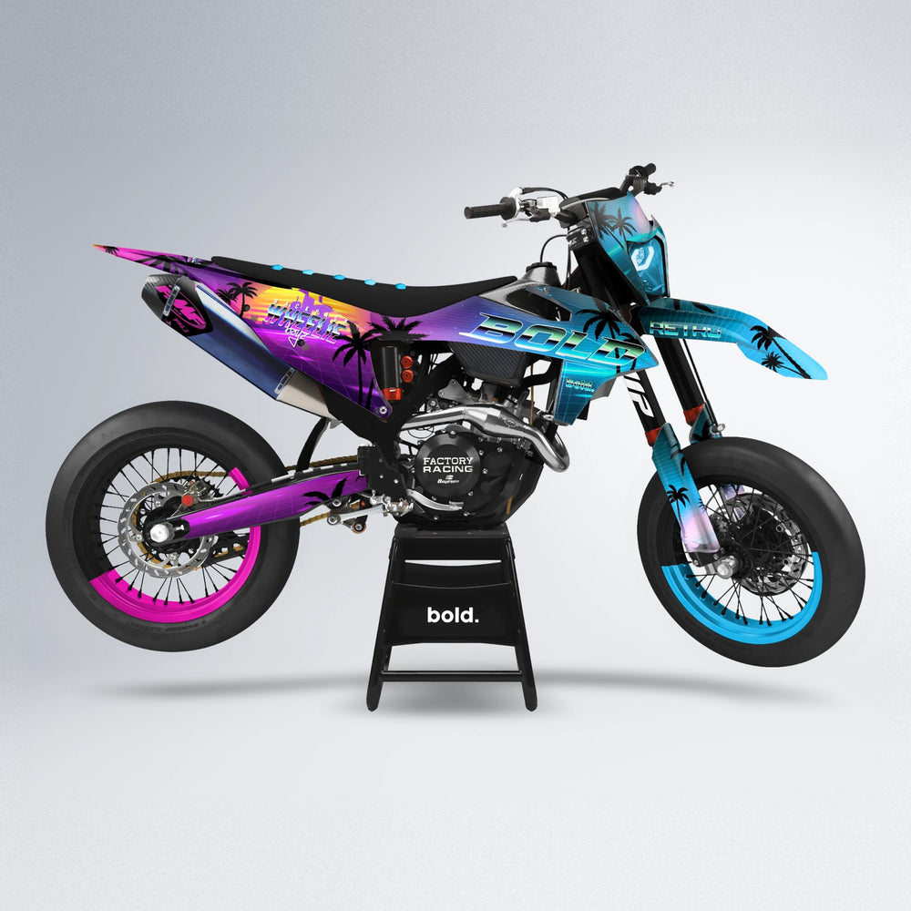 MCFLY supermoto graphics kit in Pink & Light Blue