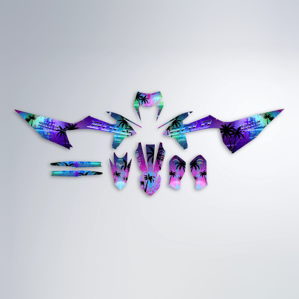 MCFLY graphics kit parts layout in Purple Holo