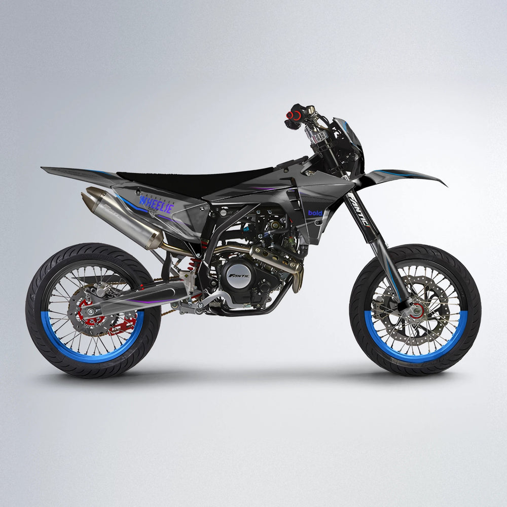 NARDO Fantic supermoto graphics kit in Blue Purple Fade
