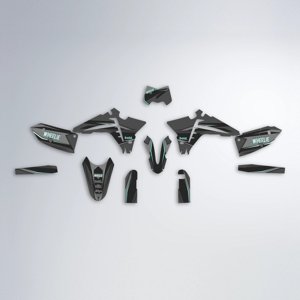NARDO Fantic graphics kit parts layout in Mint