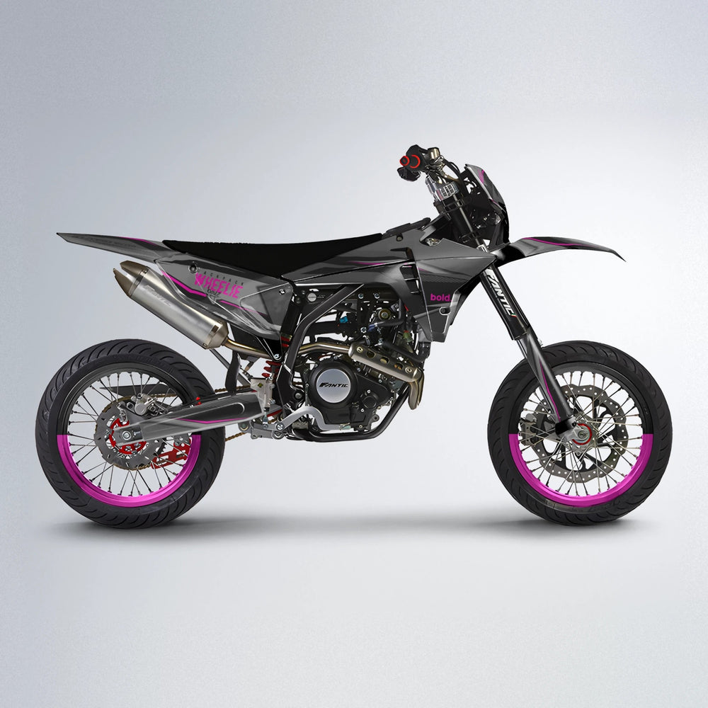 NARDO Fantic supermoto graphics kit in Pink