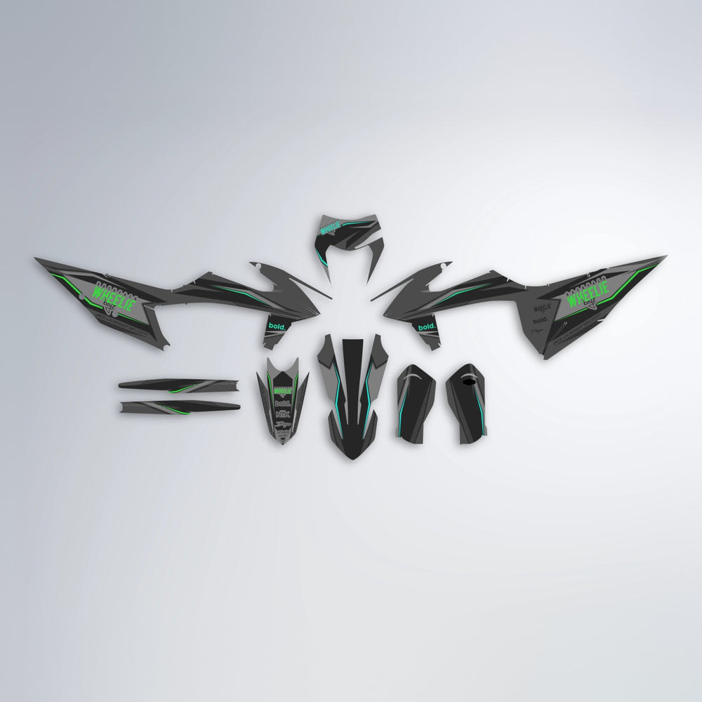 NARDO graphics kit parts layout in Cyan & Green