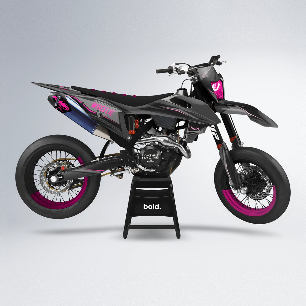 NARDO supermoto graphics kit in Flamingo