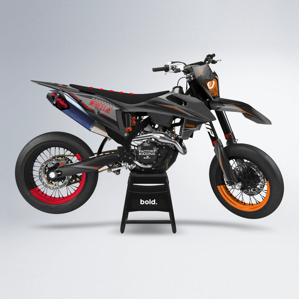 NARDO supermoto graphics kit in Red & Orange